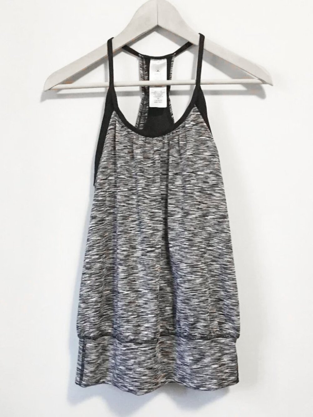 90 Degree By Reflex Black & White Static Racerback Tank Built-in Bra Support